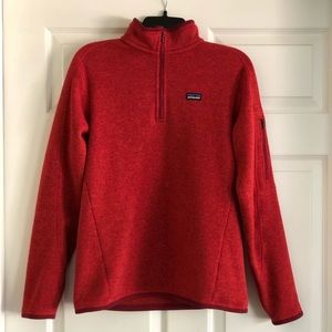 Red Patagonia Better Sweater 1/4 zip pullover